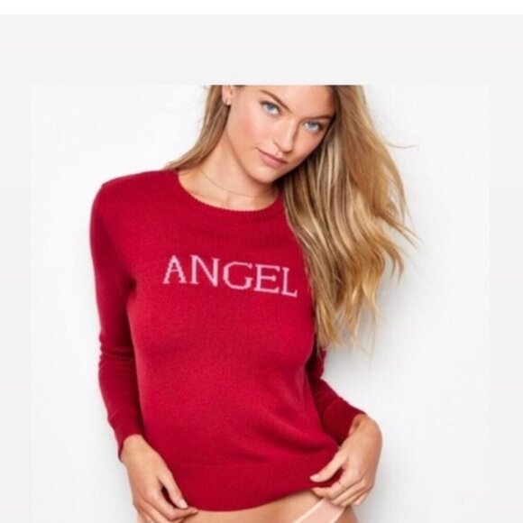 Victoria's Secret Women's Red Crew Neck Angel Sweater Size Large - Picture 1 of 8